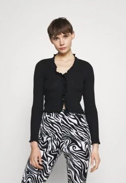 Nly by Nelly FRILL EDGE Strickjacke - Elegante Strickjacke für Damen in Schwarz