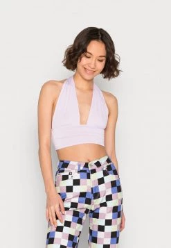 Nly by Nelly HALTERNECK CROP Top - Lila, Damen | Modisches Crop Top für Frauen