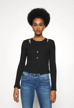 Nly by Nelly BUTTON DOWN CARDIGAN - Strickjacke für Damen in Schwarz