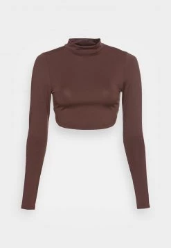 Nly by Nelly CURVED SPORTY Langarmshirt - Braun, Damen | Sportliches Langarmshirt für Frauen -Nly by Nelly Verkaufsladen 08afaec7ad5d43989c038349e570037b