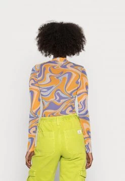 Nly by Nelly Damen Turtleneck Body - Langarmshirt mit Purple/Orange Print | Modisches Langarmshirt für Damen -Nly by Nelly Verkaufsladen 1378bbe0ee444548a90e2c716fdf4801