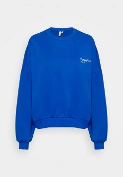 Nly by Nelly Oversize Sweatshirt Damen - Blau, Embroidery Design, Bequemer Oversize Fit