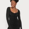 Nly by Nelly RUCHED FRONT DRESS - Cocktailkleid/Festliches Kleid in Schwarz für Damen -Nly by Nelly Verkaufsladen 17568237e0a04b3b93cff5c6536d82fa