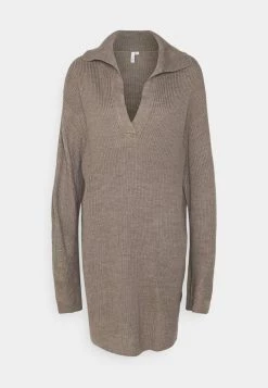 Nly by Nelly RELAXED COLLAR KNIT SWEATER - Strickpullover Damen in Taupe | Bequemer Strickpullover für Damen