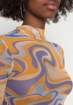 Nly by Nelly Damen Turtleneck Body - Langarmshirt mit Purple/Orange Print | Modisches Langarmshirt für Damen -Nly by Nelly Verkaufsladen 1cdfb7abc437460ab31c945b10437f81