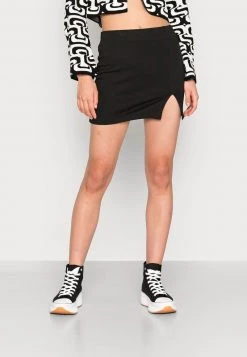 Nly by Nelly PERFECT SLIT SKIRT - Minirock in Schwarz für Damen | Modischer Schlitzrock