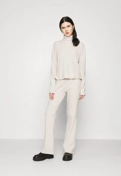 Nly by Nelly MY COZY SET - Beige Mélange Stoffhose für Damen | Bequeme Freizeithose