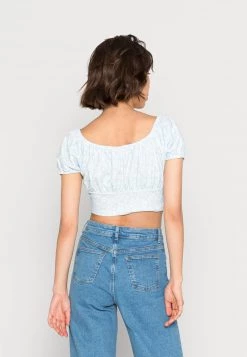 Nly by Nelly FRONT TIE PRINTED Bluse - Blaue Druckbluse für Damen -Nly by Nelly Verkaufsladen 22835321429647d6b418e6043e56e041