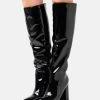 Nly by Nelly WIDE KNEE BOOT - High Heel Stiefel - Shiny Black, Damen | Klassische Stiefel -Nly by Nelly Verkaufsladen 246c34821b534c93a572dce835ba46b9