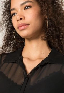Nly by Nelly COLLAR - Hemdbluse in Schwarz für Damen | Elegante Bluse für Business & Freizeit -Nly by Nelly Verkaufsladen 251ff21bdfe9459ba20e7e1fb24a403c