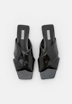 Nly by Nelly PADDED CRISS CROSS - Flache Pantoletten für Damen in Schwarz -Nly by Nelly Verkaufsladen 27c72b9aebc34a00b1fc97b2dbc9d788