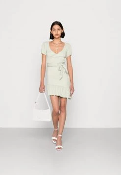 Nly by Nelly WRAP FRILL DRESS - Jerseykleid in Grün für Damen | Elegantes Sommerkleid -Nly by Nelly Verkaufsladen 317617620efd42c5ab0056c07eb62dd3