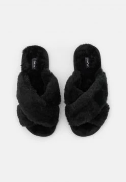 Nly by Nelly PERFECT FURRY FRIEND - Pantolette Flach - Schwarz, Damen | Bequeme Flache Pantoletten -Nly by Nelly Verkaufsladen 346694e0e9cc4c9dbe98dbffec48fcd5