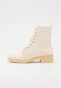 Nly by Nelly Lace Up Flat Boot - Schnürstiefelette in Creme - Damen -Nly by Nelly Verkaufsladen 3ca93929a29043e8818eada12341f4f7