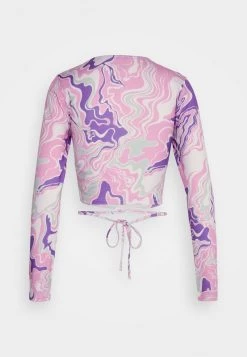 Nly by Nelly TIE Langarmshirt - Pink/weiß, Damen | Modisches Langarmshirt für Frauen -Nly by Nelly Verkaufsladen 3cde5e89dda84aa985424f8a7fa8a4b1