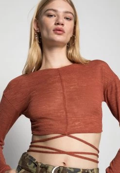 Nly by Nelly Crop Sheer Top Strickpullover - Rust, Damen | Modischer Strickpullover für Frauen -Nly by Nelly Verkaufsladen 41068c6d6218430e83d9c145aff8b31f