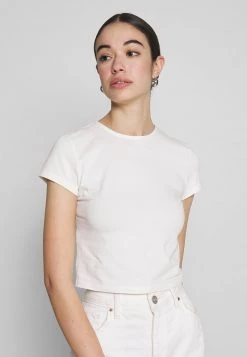 Nly by Nelly PERFECT CROPPED TEE - Weißes Basic T-Shirt für Damen