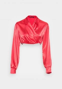 Nly by Nelly WRAP BLOUSE - Langarmshirt in Rot für Damen | Elegante Bluse mit Wickeldesign -Nly by Nelly Verkaufsladen 4696fd64fd1c42bbbd704dc32f14c8cc