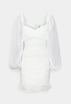 Nly by Nelly Ruche All Over Dress - Weißes Cocktailkleid für Damen | Festliches Abendkleid