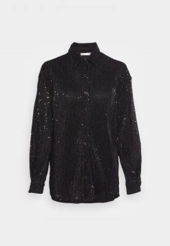 Nly by Nelly BLING ME SEQUIN Hemdbluse - Schwarz, Damen | Glitzer Bluse für Frauen -Nly by Nelly Verkaufsladen 5427032caeb747ed9b173603e8cec6d1