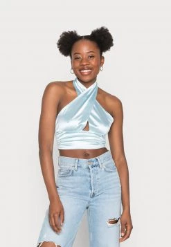 Nly by Nelly TWIST NECK - Top - Blau, Damen | Modisches Frauen-Top mit Twist-Detail