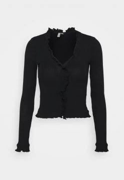 Nly by Nelly FRILL EDGE Strickjacke - Elegante Strickjacke für Damen in Schwarz -Nly by Nelly Verkaufsladen 5c78172284c04c31b1b5ad3381960973