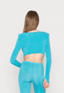 Nly by Nelly COWL NECK CROP Bluse - Turquoise, Damen | Modische Crop Top Bluse -Nly by Nelly Verkaufsladen 5d8575f223ed404aab5c0d0e1725152d