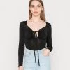 Nly by Nelly CROSS STRAP Langarmshirt - Elegantes Langarmshirt für Damen in Schwarz -Nly by Nelly Verkaufsladen 5f62d8642bd348c887f7f61c622a133f