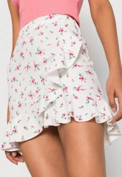 Nly by Nelly FRILL PRINT SKIRT - A-Linien-Rock mit Rüschenmuster - Weißer Druck, Damen -Nly by Nelly Verkaufsladen 668a01c2899045698a62437897467cbd