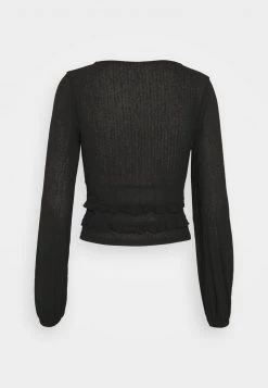 Nly by Nelly SHEER TIE Langarmshirt - Elegantes Damen-Shirt in Schwarz -Nly by Nelly Verkaufsladen 67c0adff53654fbfaf710c6f9a6181f4