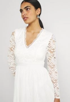 Nly by Nelly SCALLOPED DRESS - Weißes Cocktailkleid mit Rüschendetails - Festliches Damenkleid -Nly by Nelly Verkaufsladen 684037f34f684f0ba19ccd67a7536195