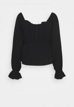 Nly by Nelly CUTE FRILL BLOUSE - Elegante Rüschenbluse in Schwarz für Damen -Nly by Nelly Verkaufsladen 68f300ba83bd4a80a8688aa647e26052