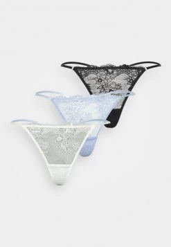 Nly by Nelly OUR MEMORIES THONG 3er Pack - String - Schwarz/Blau/Weiß, Damen