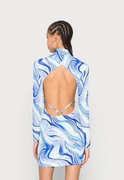 Nly by Nelly STRING BACK DRESS - Jerseykleid - Blue Swirl | Damenmode | Etuikleider -Nly by Nelly Verkaufsladen 698af8441ae64ca49618bc08e64d2921
