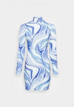 Nly by Nelly STRING BACK DRESS - Jerseykleid - Blue Swirl | Damenmode | Etuikleider -Nly by Nelly Verkaufsladen 69de38279d06491aa4bee7c9e58e6108