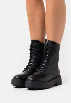 Nly by Nelly PERFECT LACED UP BOOT - Plateaustiefelette in Schwarz für Damen | Schnürstiefeletten