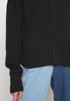 Nly by Nelly BUTTON DETAILED Strickpullover - Schwarz, Damen | Modischer Strickpullover mit Knopfdetails -Nly by Nelly Verkaufsladen 6c7ee2eedcc640659f7d4ff680309214