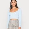 Nly by Nelly FLIRTY CABLE TOP - Strickpullover Damen - Blau -Nly by Nelly Verkaufsladen 7932241c8e894c2dbe42bd2160db8fb5