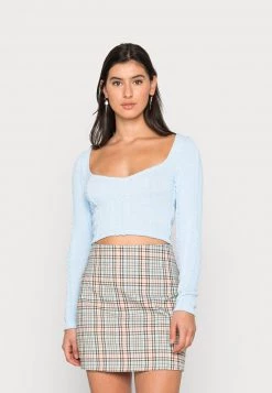 Nly by Nelly FLIRTY CABLE TOP - Strickpullover Damen - Blau
