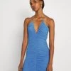 Nly by Nelly RUCHED FRONT DRESS - Blaues Cocktailkleid für Damen | Festliches Kleid mit Rüschendetail