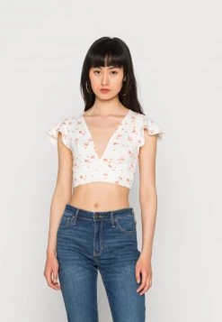 Nly by Nelly FRILL PRINT SLEEVE Bluse - Rotes Print-Design, Damen