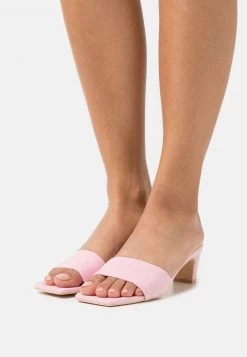 Nly by Nelly KITTEN FLAT MULE - Pantolette Hoch in Pink für Damen | Bequeme Hohe Pantoletten