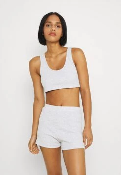 Nly by Nelly Damen Top - Grau Mélange, SET - Stilvolles Oberteil für Frauen