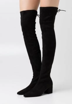 Nly by Nelly BLOCK HEEL THIGH BOOT - Overknees Stiefel Damen - Schwarz