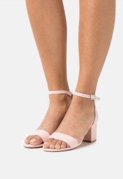 Nly by Nelly LOW BLOCK HEEL - Riemensandalette in Hellrosa für Damen | Elegante Sandalen mit Blockabsatz