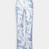 Nly by Nelly PRINT STRAIGHT PANT - Leichte Denim-Stoffhose für Damen in Hellblau