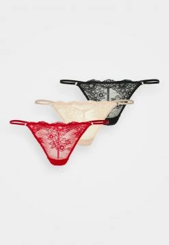 Nly by Nelly OUR MEMORIES THONG 3 PACK - String - Schwarz/Rot/Champagner, Damen -Nly by Nelly Verkaufsladen 90e55262c3a944d8b5819585007a0e5d