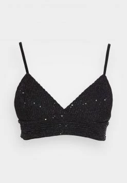 Nly by Nelly BLING ME SEQUIN BRALETTE - Glitzer Bralette Top Schwarz für Damen -Nly by Nelly Verkaufsladen 91f9ea57a1f6457e809921a188cd9905
