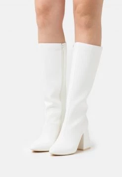 Nly by Nelly CURVE UNDER KNEE BOOT - Weiße High Heel Stiefel für Damen