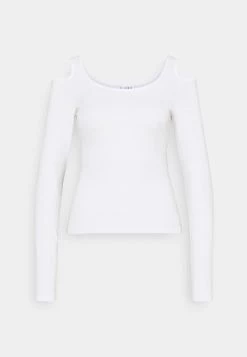 Nly by Nelly COLD SHOULDER TOP - Langarmshirt - Weiß, Damen | Modisches Langarmshirt mit Cold-Shoulder-Detail